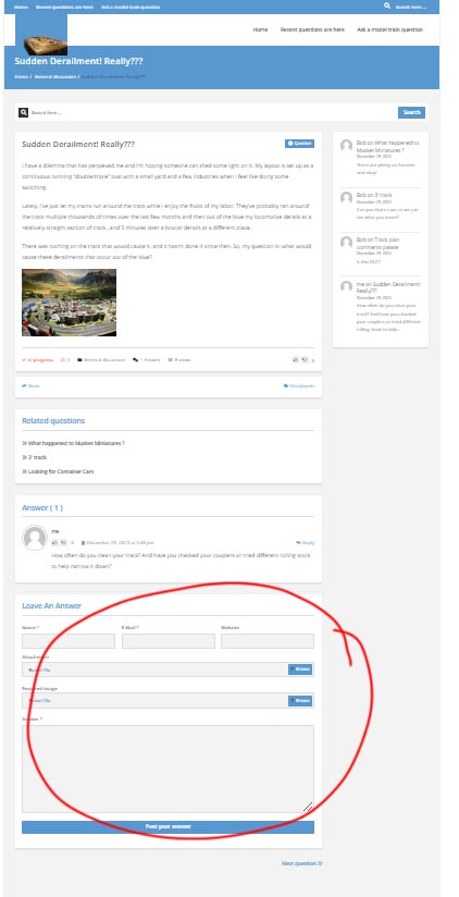 model train forum answer